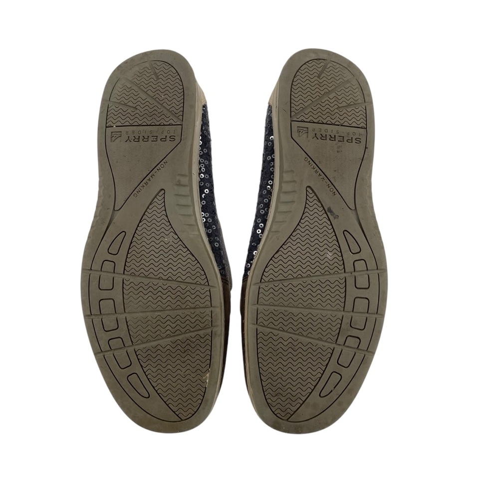 Sperry Sequin Boat Shoes Women’s 8.5 Gray Blue Sparkle Loafers Slip On Comfort - Picture 4 of 4
